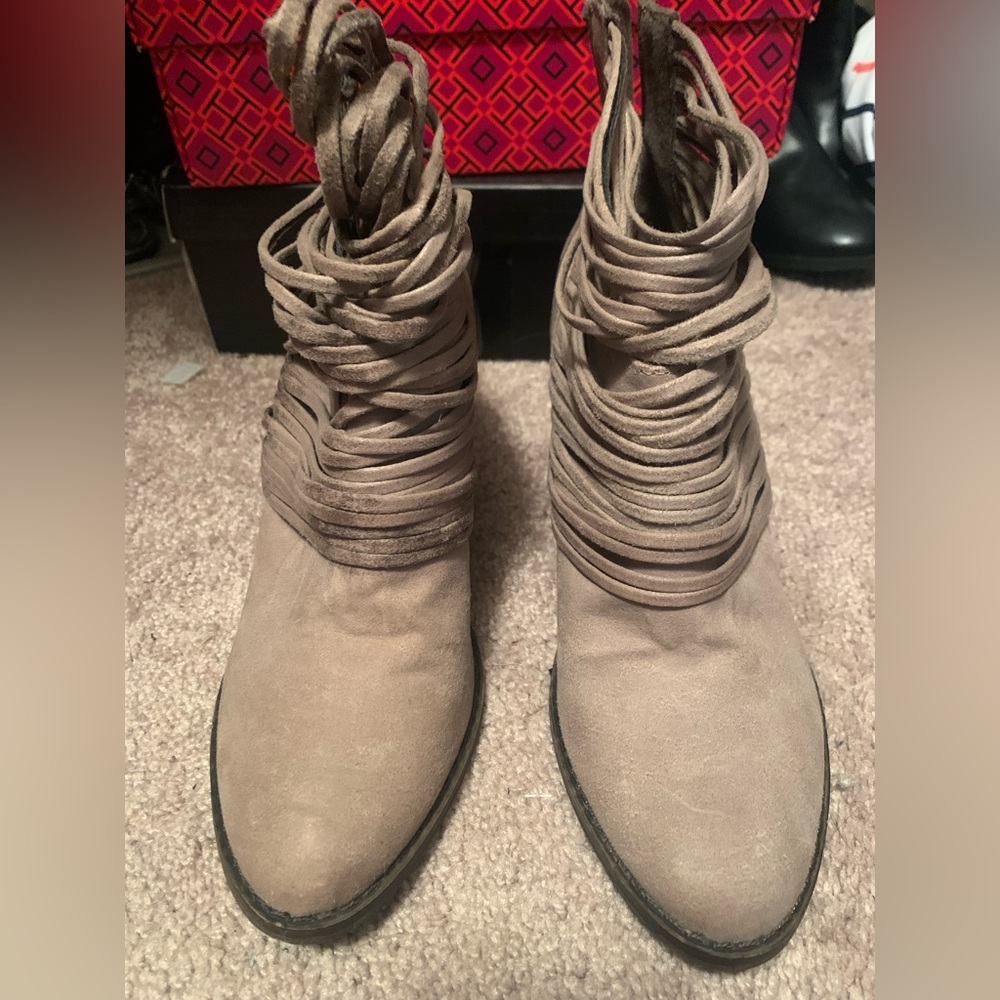 Fergalicious Taupe Heeled Boots